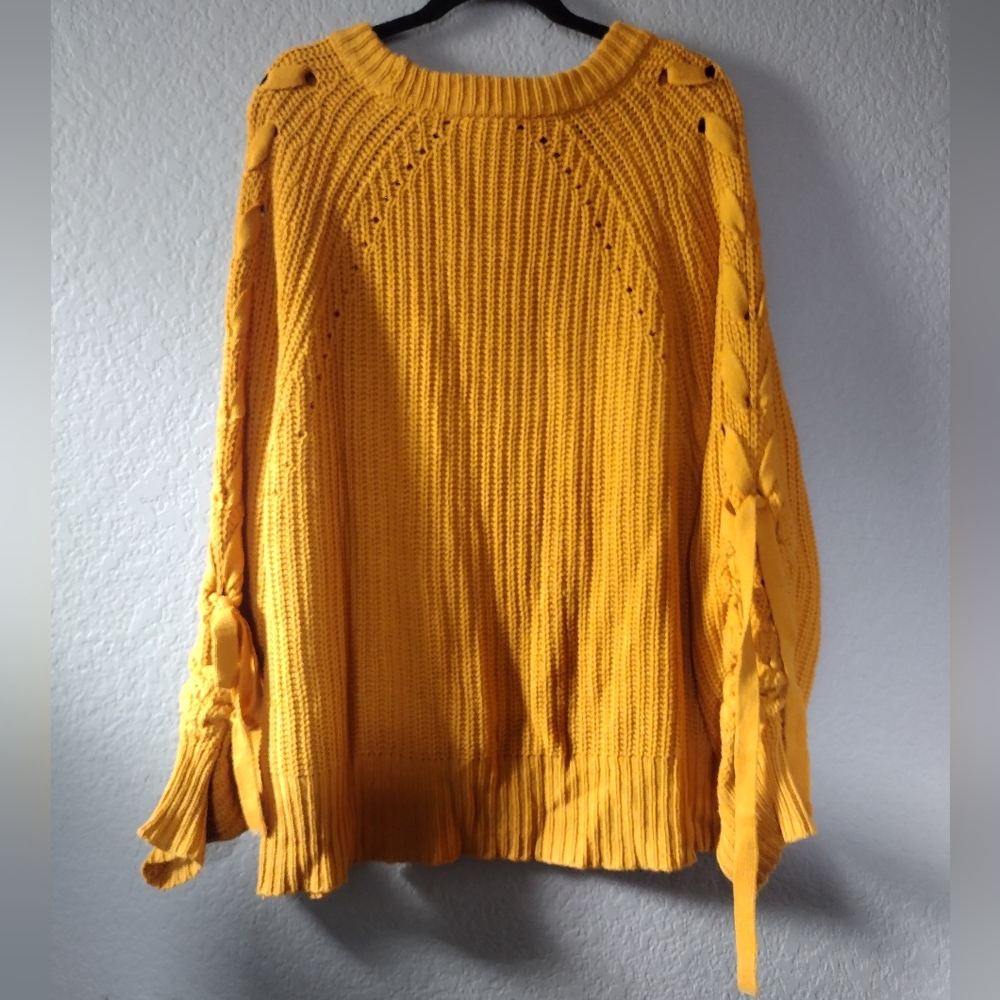 Over Sized Mustard Cheerful Yellow Chunky Knit  Sweater